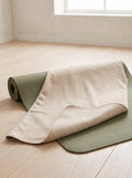 Sand Non-Slip Yoga Mat Towel with a corner turned to show the silicone grip dots